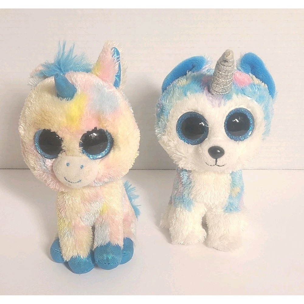 TY Beanie Boos BLITZ the Unicorn & TY Helena the Unicorn Beanie Boo